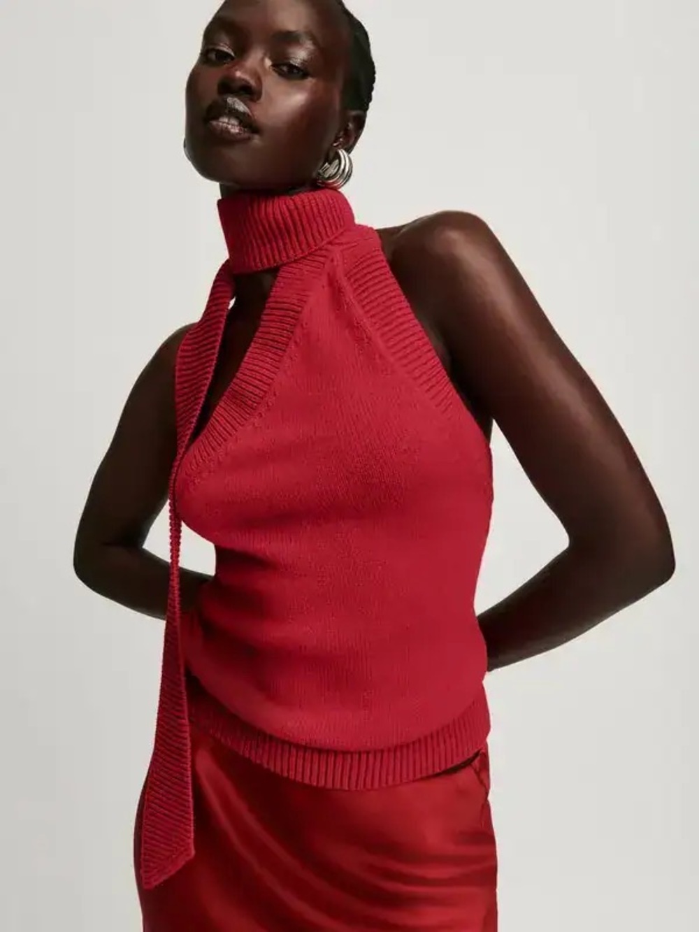 Reformation Allegra sweater tank in sun-dried tomato / size s